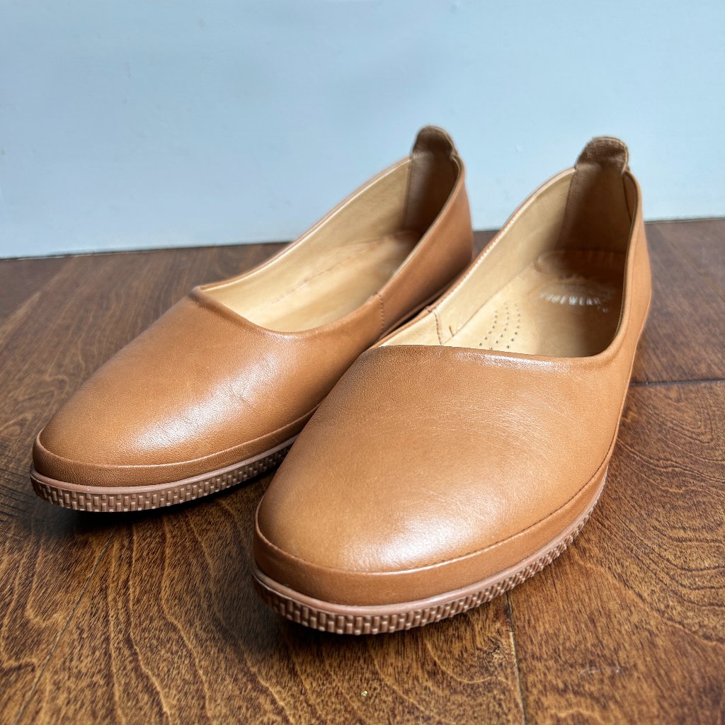 Dna Tan Leather Flats Merrit 8